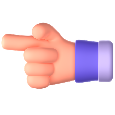 Left Direction Finger Hand Gesture  3D Icon