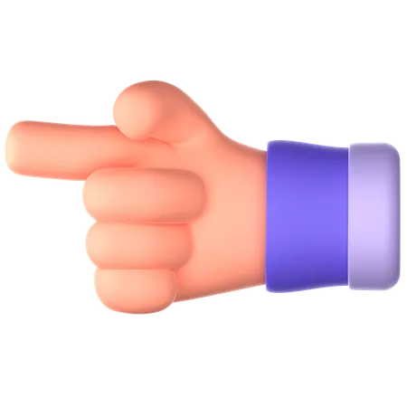 Left Direction Finger Hand Gesture  3D Icon