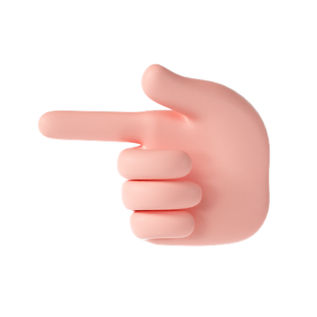 Left direction finger hand gesture  3D Illustration