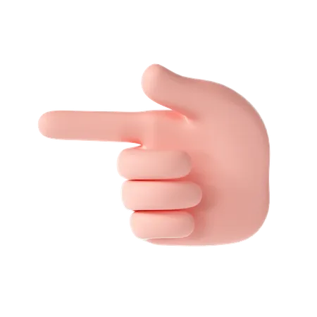 Left direction finger hand gesture  3D Illustration