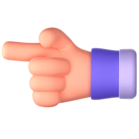 Left Direction Finger Hand Gesture 3D Icon