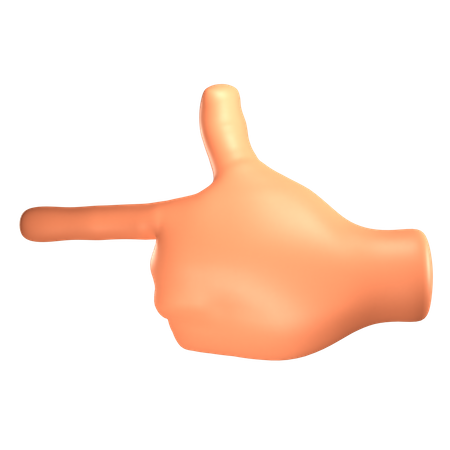 Left direction hand gesture 3D Illustration