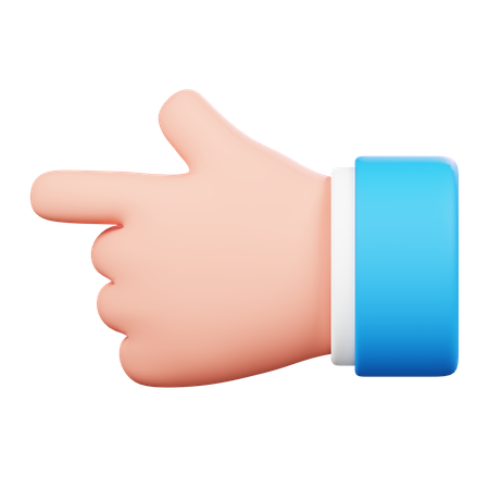 Left Direction Hand Gesture  3D Icon