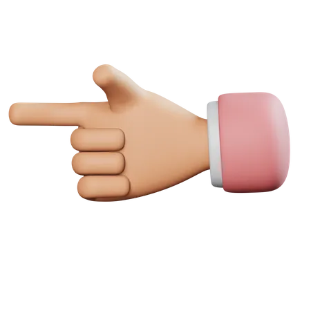 Left Direction Hand Gesture  3D Icon