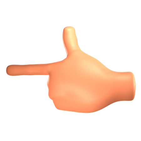 Left direction hand gesture  3D Illustration