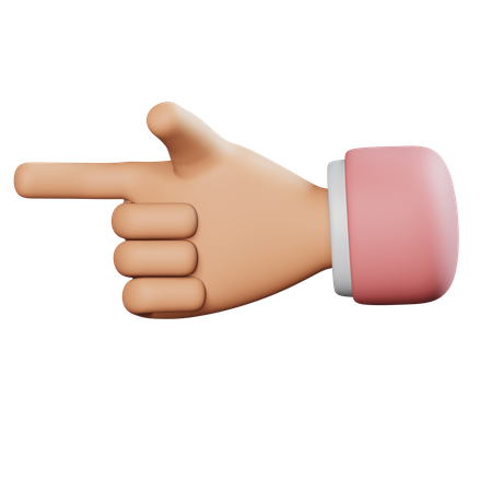 Left Direction Hand Gesture 3D Icon
