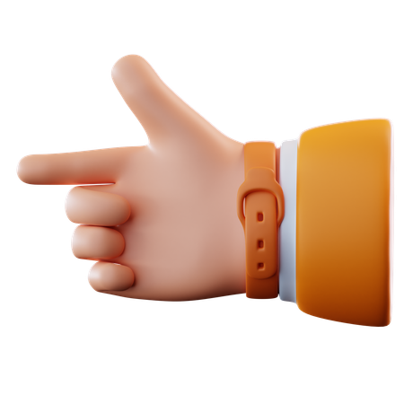 Left Direction Showing Hand Gesture  3D Icon