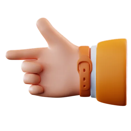 Left Direction Showing Hand Gesture  3D Icon