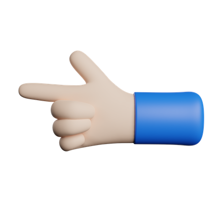 Left Direction Showing Hand Gesture  3D Icon