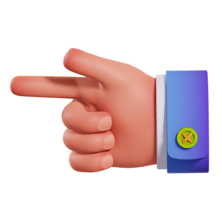 Left Direction showing hand gesture  3D Illustration