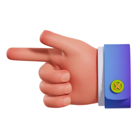 Left Direction showing hand gesture  3D Illustration