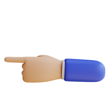 Left Direction Showing Hand Gesture  3D Illustration