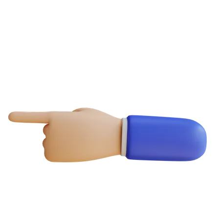 Left Direction Showing Hand Gesture  3D Illustration