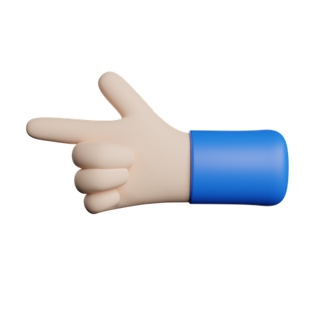 Left Direction Showing Hand Gesture  3D Illustration