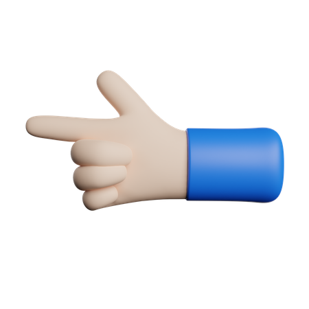 Left Direction Showing Hand Gesture 3D Illustration