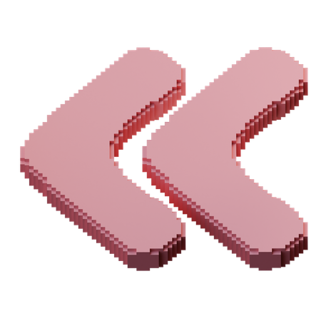 Left Double Chevron  3D Icon