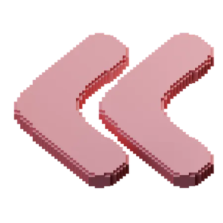 Left Double Chevron  3D Icon