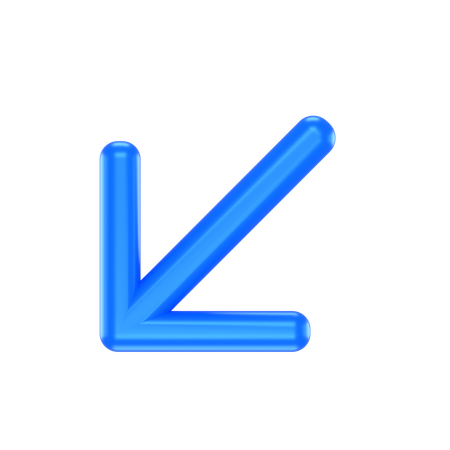 Left Down Arrow  3D Icon