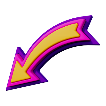 Left Down Arrow  3D Icon