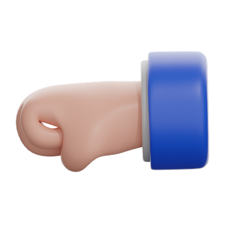 Left Facing Fist  3D Icon