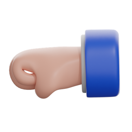 Left Facing Fist  3D Icon