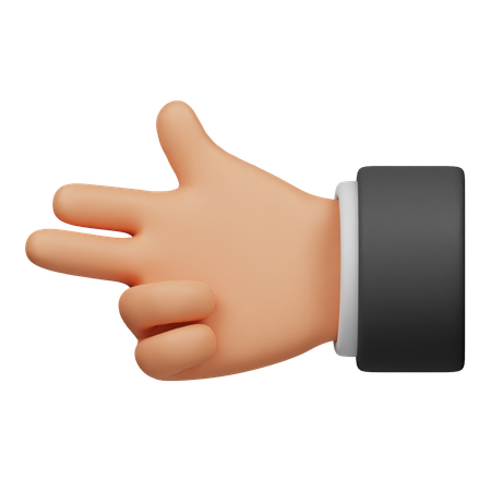 Left Gun Finger Hand Gesture  3D Icon