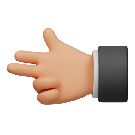 Left Gun Finger Hand Gesture  3D Icon