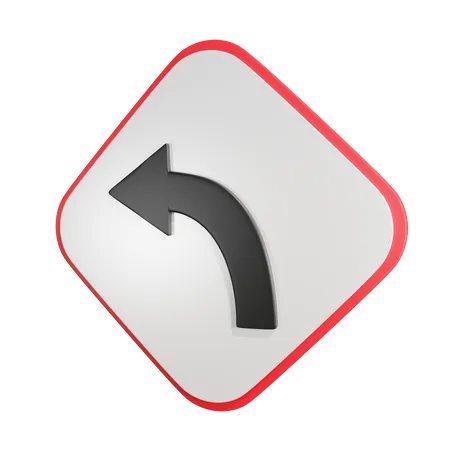 Left Hand Curve  3D Icon