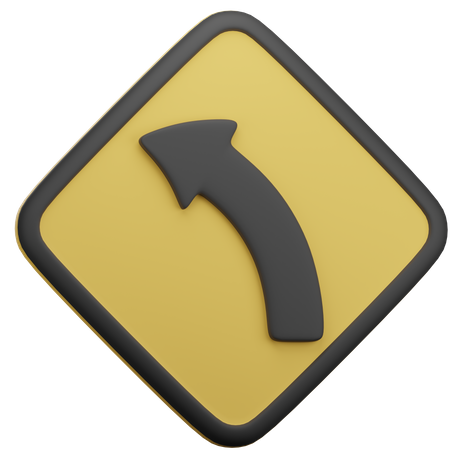 Left Hand Curve  3D Icon