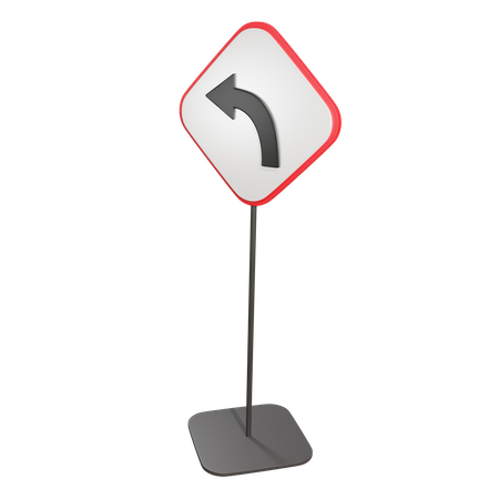 Left Hand Curve  3D Icon