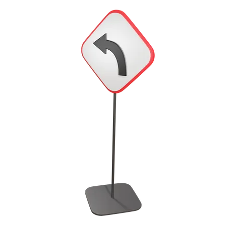 Left Hand Curve  3D Icon