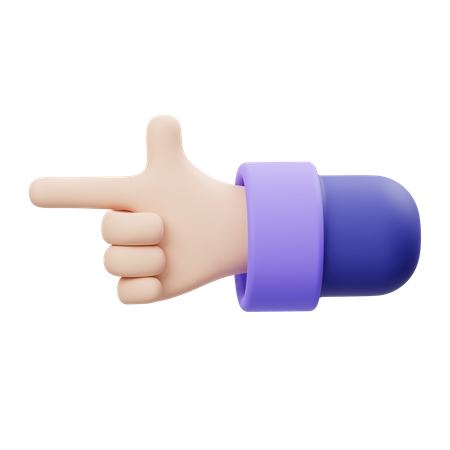 Left Hand Gesture  3D Illustration