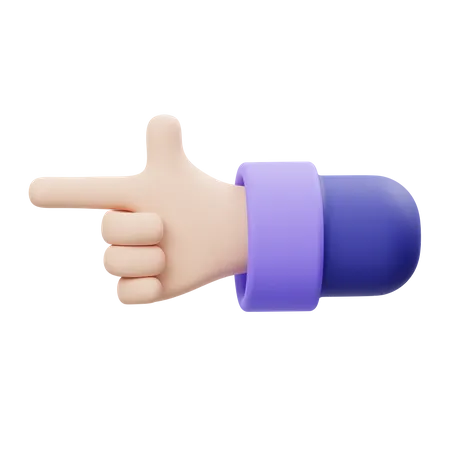 Left Hand Gesture  3D Illustration