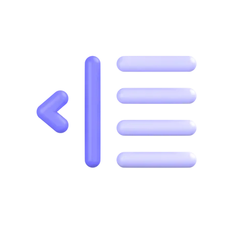 Left-indent 3D Icon
