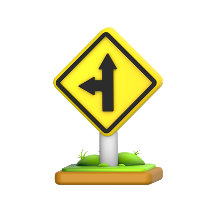 Left Intersection Sign  3D Icon