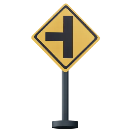 3 D Left Intersection Sign Llustration Alpha Background 3D Icon