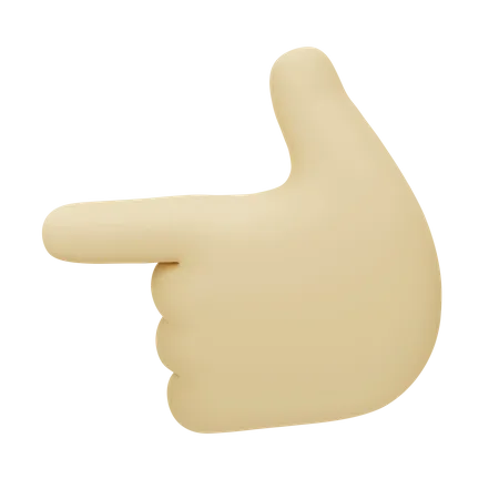 Left Pointing Hand Gesture 3D Icon