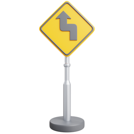 Left Reverse Turn Sign  3D Icon