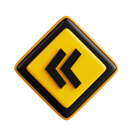 Left Traffic Sign  3D Icon