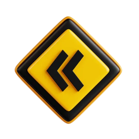 Left Traffic Sign  3D Icon