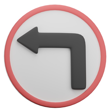 Left Turn  3D Icon