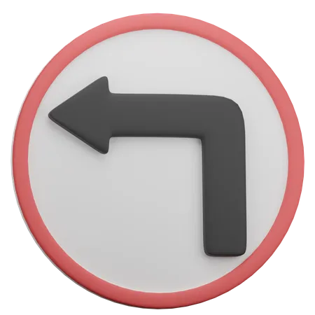 Left Turn  3D Icon