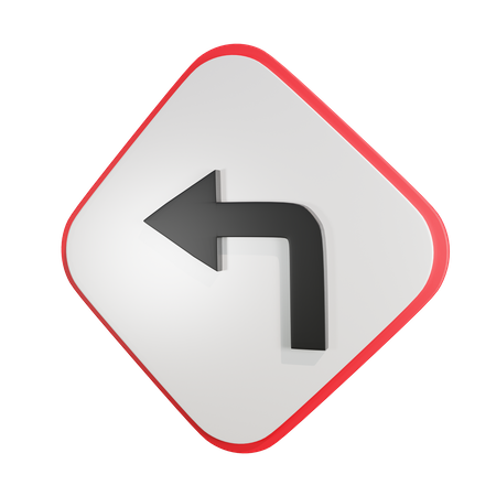 Left Turn  3D Icon