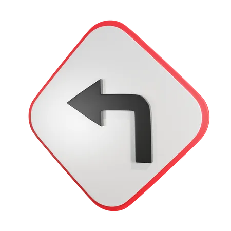 Left Turn  3D Icon