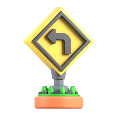 Left Turn  3D Icon