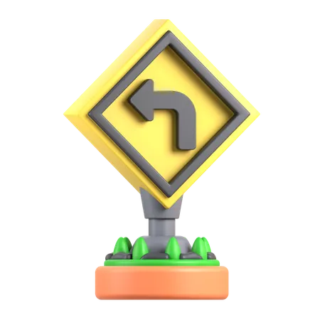 Left Turn  3D Icon