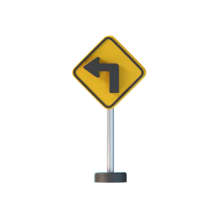 Left Turn  3D Icon