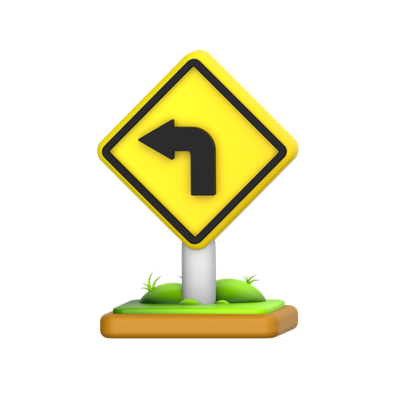 Left Turn  3D Icon