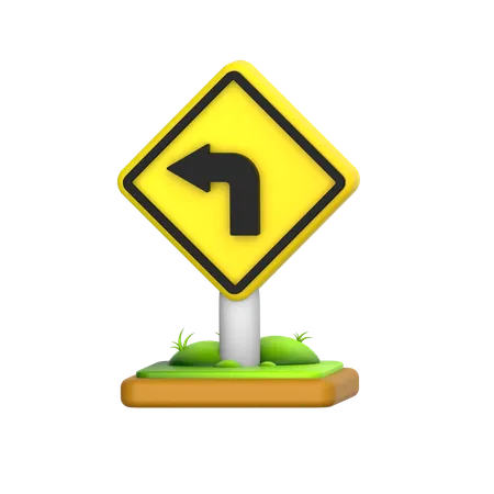 Left Turn  3D Icon