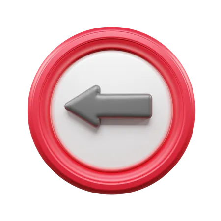 Left Turn  3D Icon